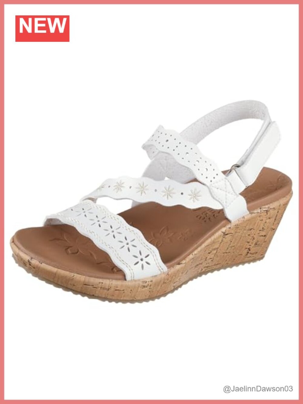 Vegan Leather Embroidered Wedge Sandals with Luxe Foam Footbed and Slingback